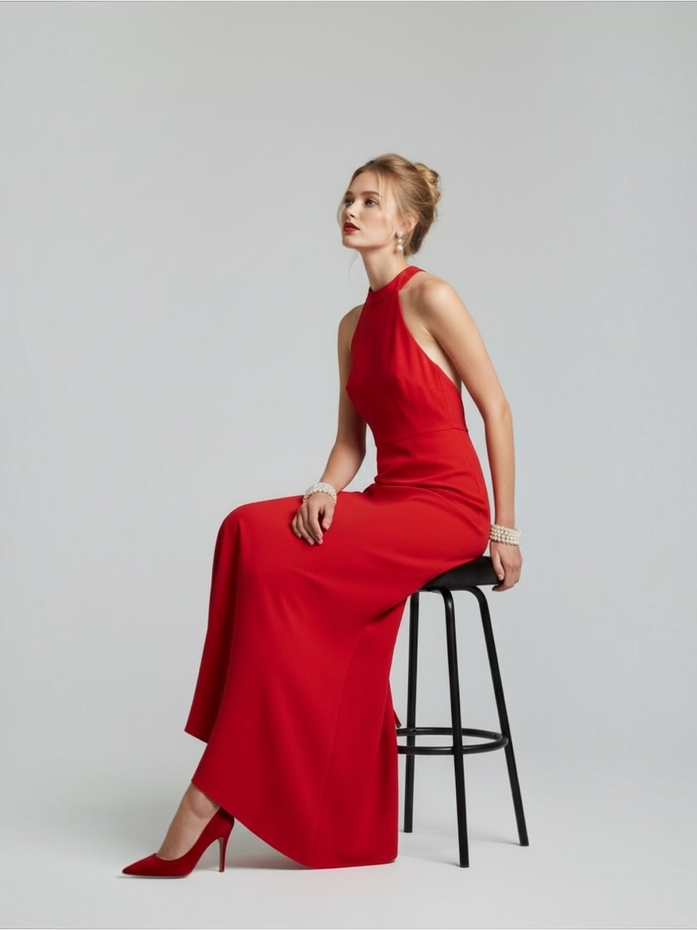 Calvin Klein Red Carpet Gala Formal Halter Maxi Dress